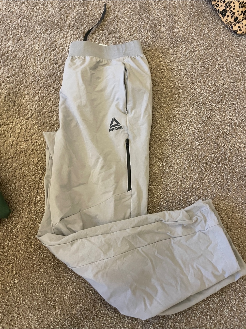 Reebok Men’s Light Gray Athletic Jogger Pants